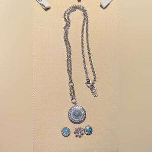 Magnolia and Vine Silver Pendant Necklace